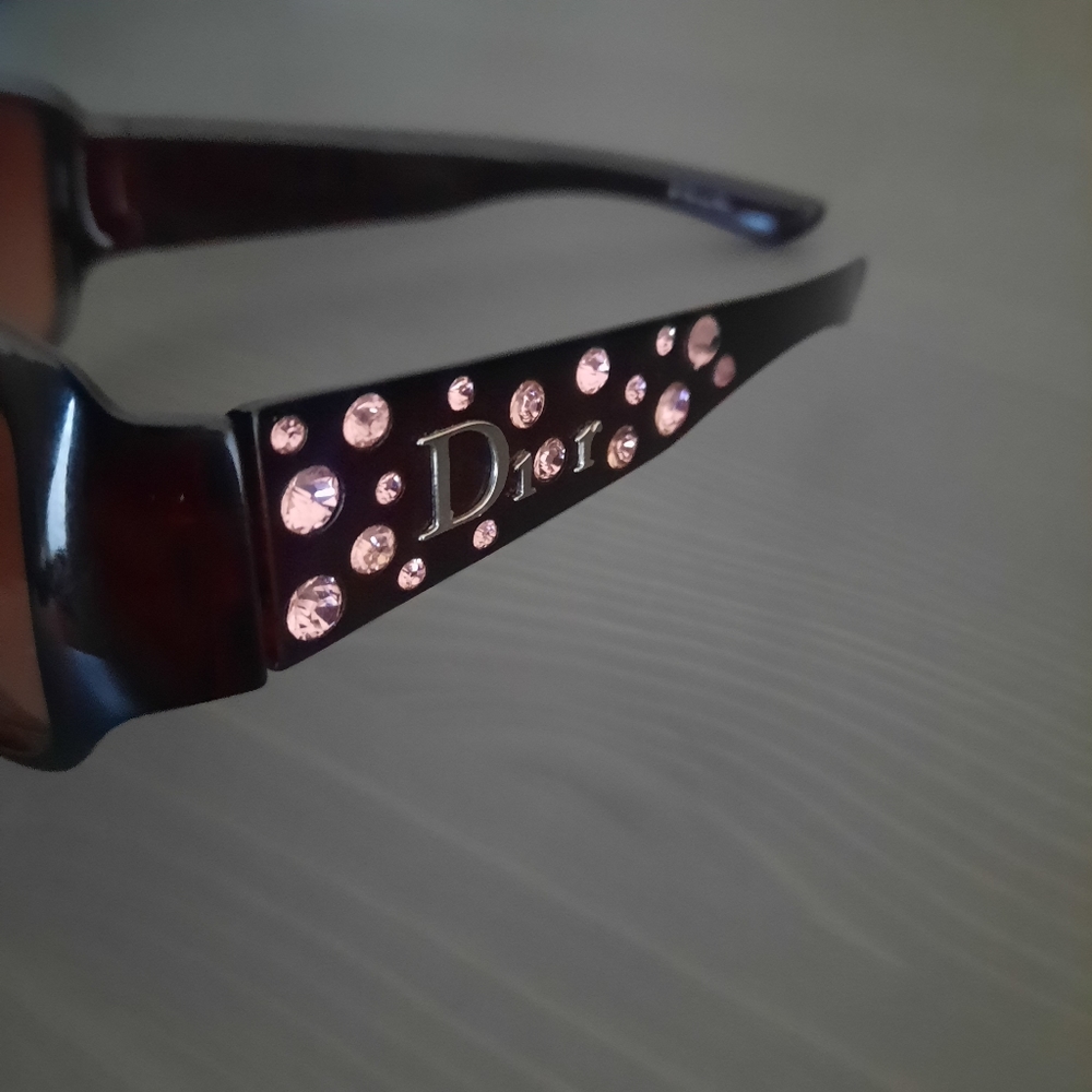 Dior Pink Rhinestone Sunglasses - Picture 3 of 10